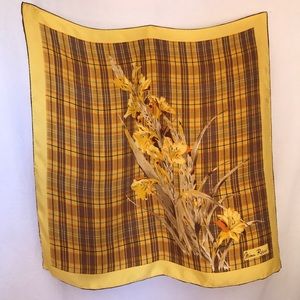 Nina Ricci silk square scarf yellow/ brown